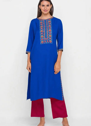 Dress Kurtta Women Fashionable Straight Tube Casual Bright Slit hem Flowers Patterns Robe Arabe Robe Abito Donna Musulmana