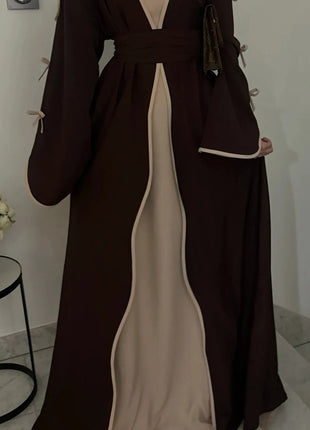 Eid Bow Abaya Women Cardigan Dress Muslim Party Caftan Robe Jalabiya Morocco Dubai Kaftan Islam Vestidos Largos Ramadan 2025