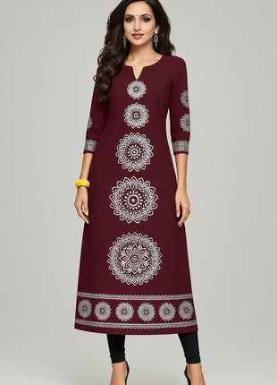 Muslim 2026 Dress Kurt Women's Fashionable And Elegant Long Sleeved Straight Tube Casual Round Neck Colorful Pattern Noble Skirt