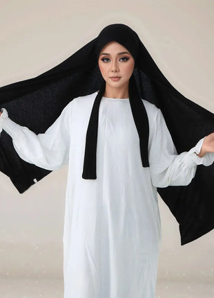 New Elasticity Modal Jersey Instant Hijab With Straps Muslim Woman Hijab Soft Solid Headwraps Turban Islam Malaysia Headscarf