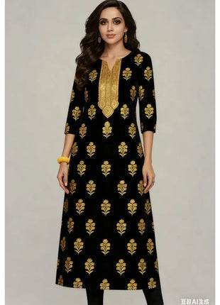 Muslim Kurtta Women Casual Fashion Dress Straight Tube Casual Ethnic Vetement Femme National style Kaftan Dress Moroccan Luxury