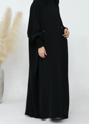 2024 Clothes for Muslim Women Fashion Summer Autumn Muslim Long Sleeve Solid Color Long Abaya Hijab Dress Kaftan Abaya Dubai