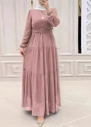 Long Robe Modest Muslim Women Abaya Sashes Dresses Jalabiya Eid Ramadan Morocco Dubai Saudi Kaftan Islam Vestidos Arab Abayas