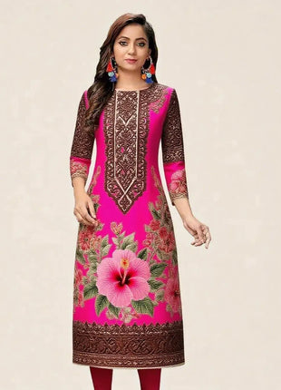 Muslim Dress Kurtta Women Fashionable Elegant National Style Straight Tube Casual Slit hem Colorful Elephant Peacock Pattern