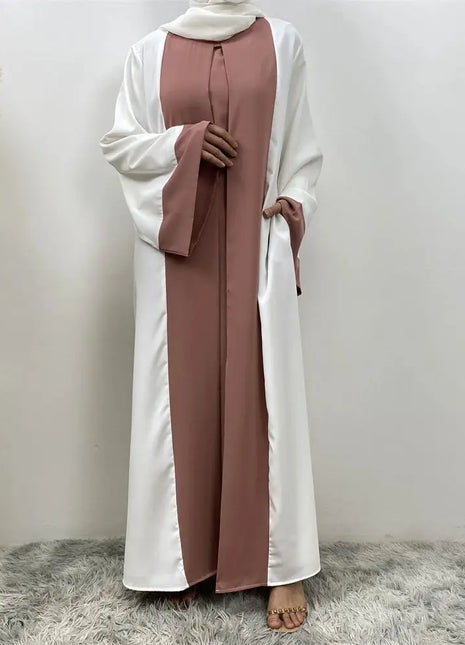 Ramadan Eid Muslim Abaya Dubai Luxury Splicing Fake Two Pieces Abayas For Women Kaftan Modest Dress Islam Caftan Marocain Femme