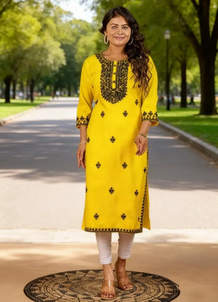 Muslim Dress Kurt Women's Fashionable Straight Tube Casual Round Neck Picture Multiple National Style Robe Femmes Musulmans