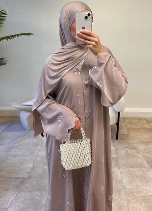 Eid Women Abaya Muslim Cardiagn Dress Prayer Embrodery Open Caftan Abayas Dubai Party Dresses Kaftan Robe Longue Vestidos Largos