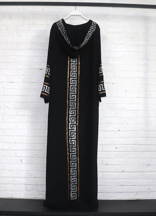 African ethnic clothing robe hooded hot diamond dress long sleeve z