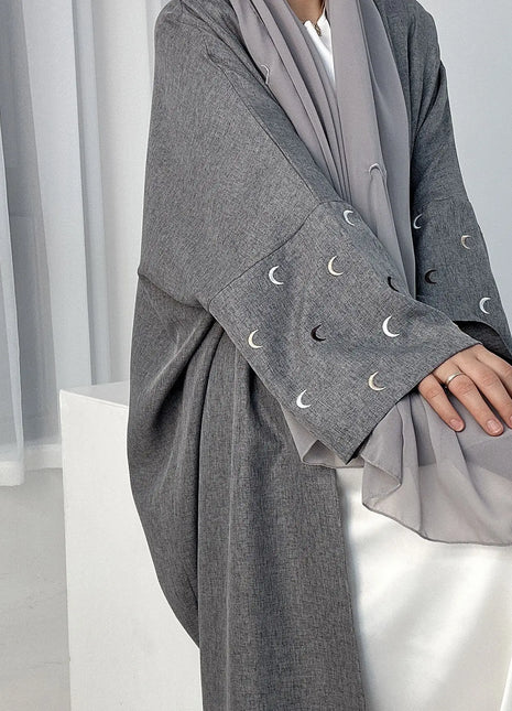 2025 Ramadan Khimar Abaya Saudi Arabia Turkey Islam Embroidery Moon Muslim Cardigan Dress Prayer Clothes Dresses For Women