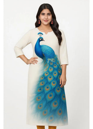 Muslim Dress Kurt Women's Fashionable Long Sleeved Straight Tube Casual Round Neck Elephant Pattern Islamic Women Clothing