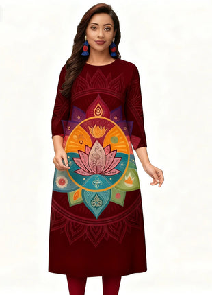 Muslim Women Kurtta Casual Fashion Dress Straight Tube Casual Ethnic Peacock Mandarin National Style Regular Women Turkish Abaya