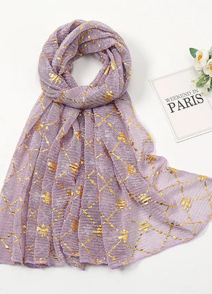 Muslim Chiffon Hijab Scarf Women Long Sequin Fabric Head Wrap For Women Hijabs Scarves Ladies Muslim Veil Jersey Hijabs