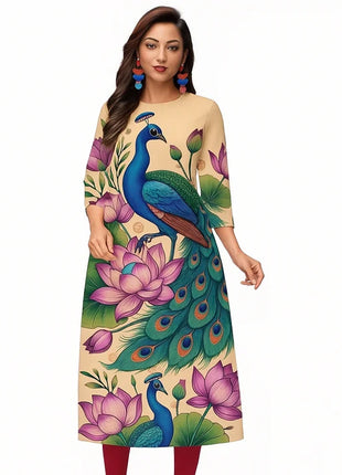 Muslim Dress Kurt Women's Fashionable Elegant Straight Tube Casual Peacock National Style Abito Donna Musulmana