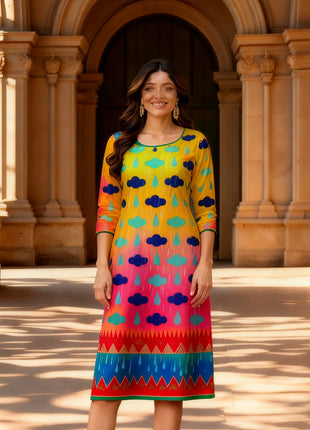National style Muslim Women's Casual Fashionable Comfortable Kurtta Dress Slit hem Abito Donna Musulmana Girls Prayer Dress