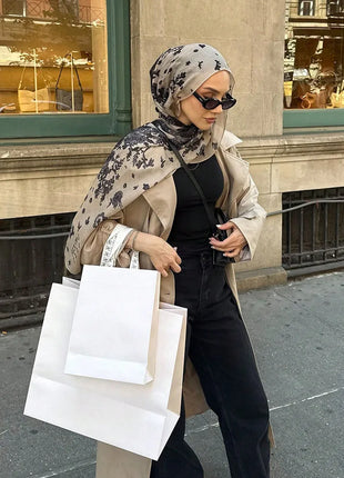 Ramadan Muslim Hijabs Women Solid Gradient Scarves Shawl Luxury Eid Watercolour Hijab Wrap Islam Turban Female Party Headscarf