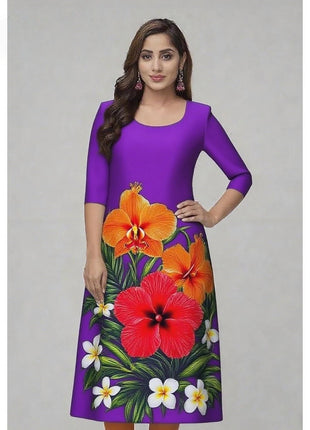 Muslim Kurtta Women's Casual Fashion Dress National style Straight Tube Casual Ethnic Flower Kaftan Moroccan Slit hem Robe