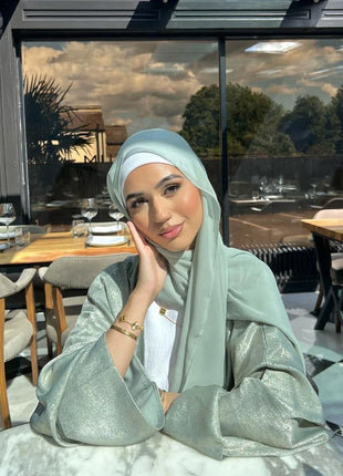 Shiny Party Abaya Ramadan Eid Batwing Satin Open Kimono Dubai Luxury Muslim Damen Abayas For Women Kaftan Dress Islamic Clothing