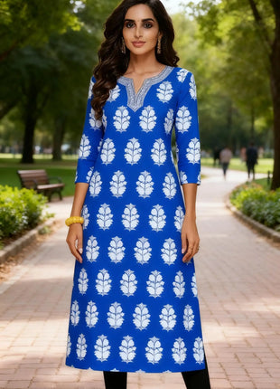 Muslim Women Kurt Casual Dress National Style Straight Casual Ethnic Flower Mandarin Design Suitable Morocco Marokkaanse Kaftan
