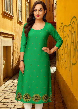 Muslim Kurt Flowers Women's Fashion Comfortable National style Straight Casual Ethnic Vestidos Slit hem Abito Donna