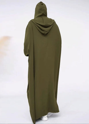 Women Tassel Abayas Muslim Ramadan Prayer Clothing With Hooded Jalaba Solid Casual Batwing Sleeve Arab Oriental Robe Eid Djellab