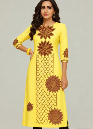 National style Women's Kurt Casual Fashion Dress Long Sleeved Straight Tube Casual Ethnic Flower Muslim Kaftan Dresses Morocco