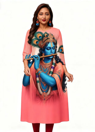 Muslim Dress Kurt Women's Fashionable And Elegant Slit hem Straight Tube Casual Kurtta Pattern Robe Abito Donna Musulmana