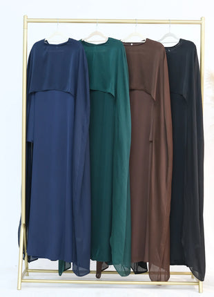 Ramadan 2 Piece Muslim Women Set Dubai Modest Abaya Islam Abayas Femme Elegant Arabic Clothing Fashion Turkey Solid Outfit 2025