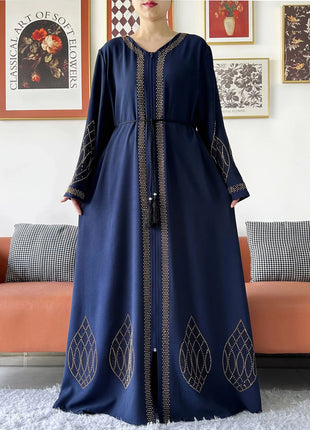 Elegant Women's Party Dress Chiffon Loose Open Zipper Abaya Muslim Islamic Clothing Cardigan Style for Special Occasions