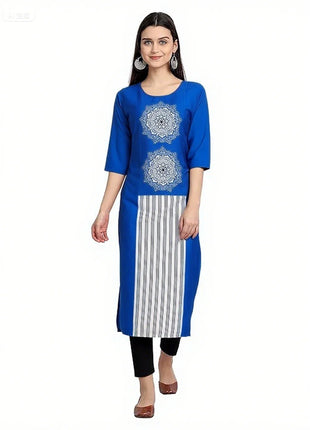 Muslim Dress Kurt Womens Fashionable Elegant National style Straight Tube Casual Slit hem Elephant Pattern Abito Donna Musulmana