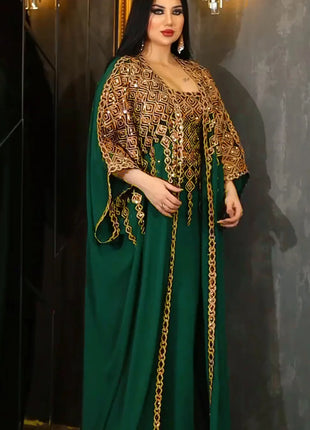 Eid 2 Piece Set with Inner Dress Party Abaya Women Ramadan Cardigan Long Dress Suits Kaftan Vestidos Largos Robe Jalabiya 2024