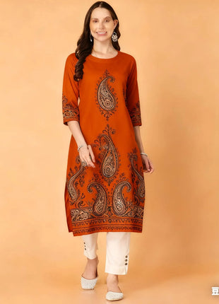National style Women Kurt Casual Dress Kurtta Straight Casual Ethnic Slit hem 3D Design Suitable Ladies Abito Donna Musulmana