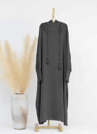 2024 Clothes for Muslim Women Fashion Summer Autumn Muslim Long Sleeve Solid Color Long Abaya Hijab Dress Kaftan Abaya Dubai