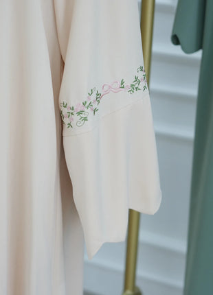 Luxurious Floral Embroidery Hijab Dress for Muslim Women Elegant Dubai Modest Abaya Eid Islam Party Jalabiya Turkey Kaftan Robe