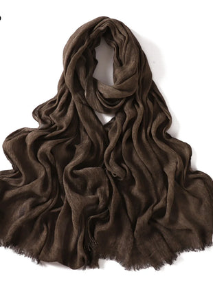 New Arrival Crinkle Rayon Hijab for Women Muslim Scarf Shawls Tie-dye Headscarf Wraps Plain Modal Cotton Islamic Turban Ramanda