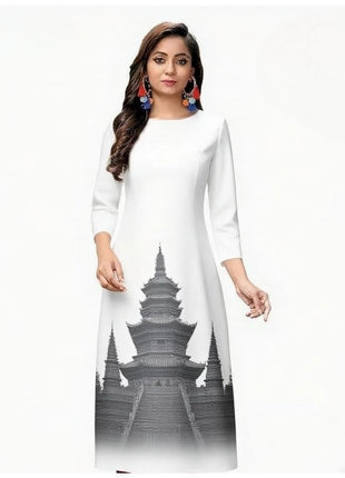 Muslim Women's Casual Fashionable  Kurt Dress Straight Tube Ethnic Slit hem Takchita Dress Abaya Robe Longue National style