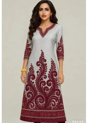 Muslim Kurt Flowers Women's Fashion Comfortable Long Sleeve Straight Casual Ethnic Vestidos Longos Parrot 3D Print New Dress