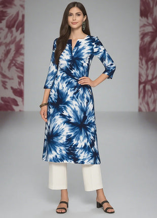 Muslim Kurtta women's Casual Fashion Dress Long Sleeved Straight Tube Casual Ethnic Flower Round Neck Regular Size Design Sense