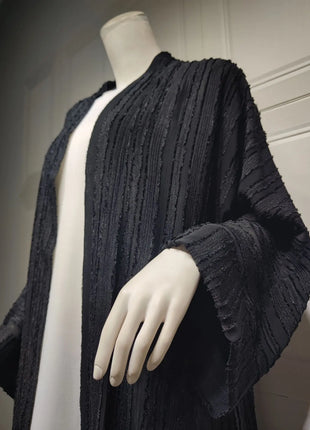 2024 New Fashion Muslim Kimono Abaya Solid Striped Retro Ethnic Cardigan Robe Dubai Middle Eastern Saudi Arabia Eid Clothes