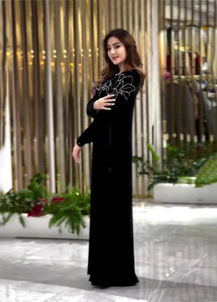 Eid Muslim Party Dress for Women Abaya Spring Velvet Diamond Dresses Ramadan Belt Vestidos Largos Dubai Robe Jalabiya 2026