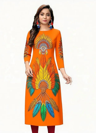 Muslim Dress Kurt Women's Fashionable And Elegant National Style Slit Hem Straight Tube Casual Color Pattern Abaya Luxury