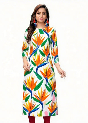 Muslim Women's Kurt Fashionable And Elegant Flowers Straight Tube Casual Comfortable Dress 2026 Abito Donna Musulmana Slit hem