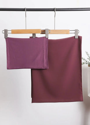 2 Piece Set Chiffon Hijab Matching Undercap Chiffon Scarf with Matching Underscarf Shawls Scarves Head Scarf Headwraps for Women