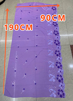 New Muslim Ramadan Scarf  Femme Musulman Foulard Hijabs For Woman African Islam Dubai Chiffon Sequins Embroidery Scarf Shawl