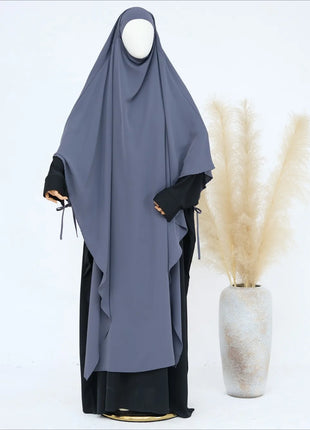 Eid Muslim Women Khimar Hijab Islamic Dubai Solid Color Scarves Turban Arab Ladies Praying Headdress Ramadan Long Headscarf 2025