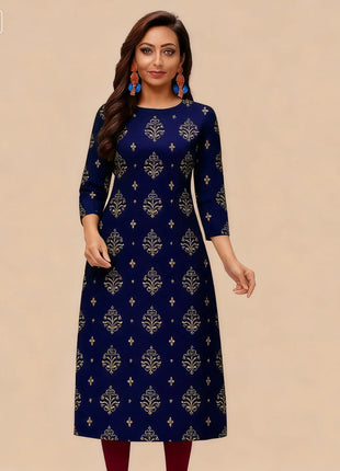 Muslim Dress Kurt Women's Fashionable And Elegant National Style Slit Hem Straight Tube Casual Abito Donna Musulmana Kurtta