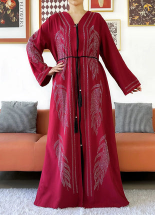 New Middle East Africa Elegant Women Cardigan Chiffon Loose Open Zippier Abaya Muslim Islamic Clothing Cardigan Style Loose Size