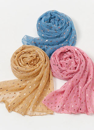 Glitter Shimmer Muslim Hijabs Fashion Solid Bubble Chiffon Scarf High Quality Shawl Scarves Silver Crinkle Woman Headscarf