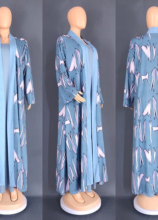 Jalabiya Eid Abayas Dress Set Kaftan Turkey Caftan Robe 2 Piece Kaftan Muslim Women Abaya Party Dresses Ramadan Elegant