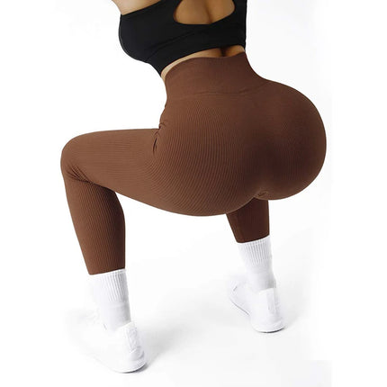 Women Ribbed Seamless Leggings High Waisted Gym Yoga Pants Push Up Leggings Athletic Fitness Workout Leggins Booty Sport Tights