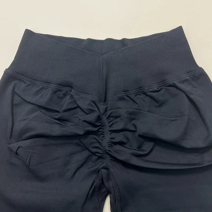 Women's High-Waisted European Style Seamless Leggings For Cycling Fitness Outdoor Sports Peach Push-Up Waist Leggings